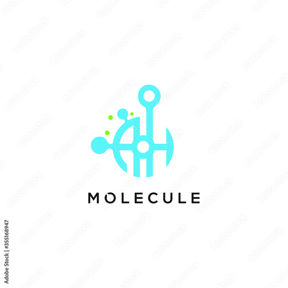 molecule initial Letter A H Logo design , Lab Logo Design Element , Design Vector with Dots. - VECTOR molecule initial Letter A H Logo design , Lab Logo Design Element , Design Vector with Dots. - VECTOR