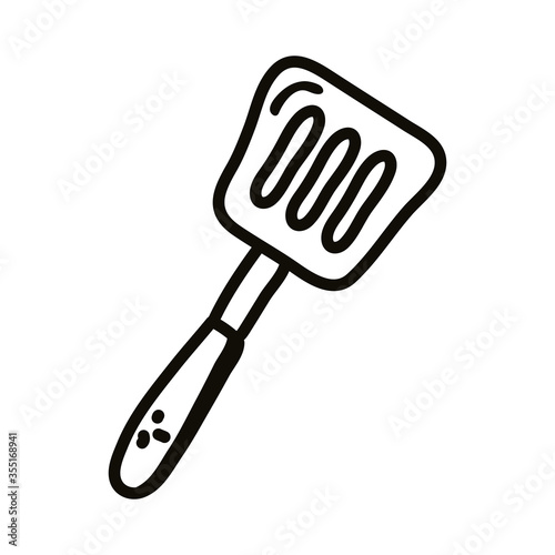 kitchen spatula line style icon vector design