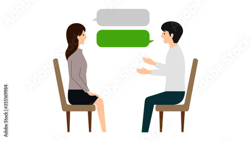 コミュニケーション カウンセリング イラスト　Communication counseling illustration