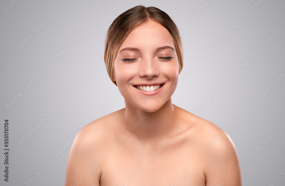 Happy young female model with smooth skin Happy young female model with smooth skin