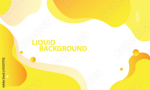 Liquid color background design. Orange elements with fluid gradient. Dynamic shapes composition. Cool background design for posters. Vector illustration