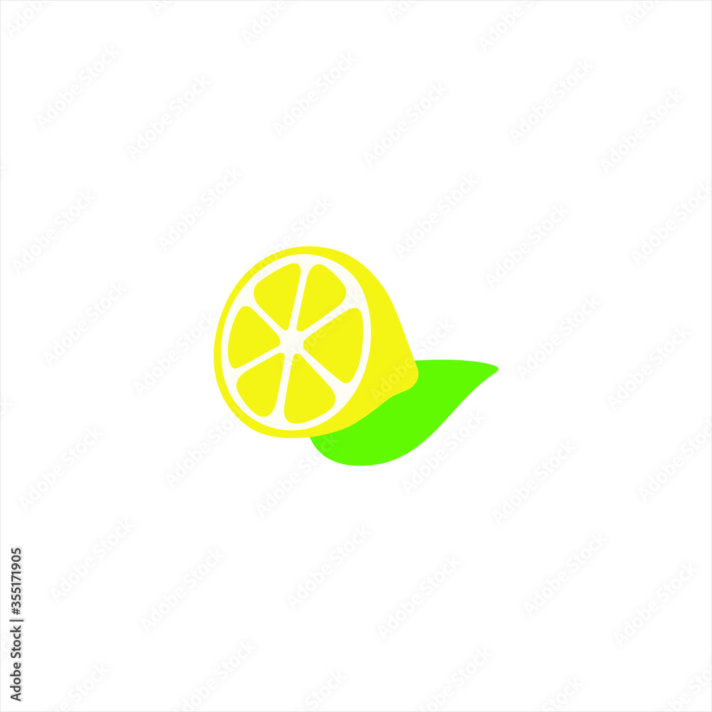 Cutted lemon with leaf on white background Cutted lemon with leaf on white background