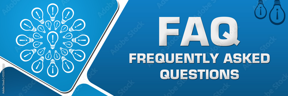 FAQ - Frequently Asked Questions Blue Rounded Squares Bulbs Circular FAQ - Frequently Asked Questions Blue Rounded Squares Bulbs Circular