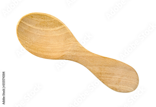 wooden spoon isolated on white background ,include clipping path