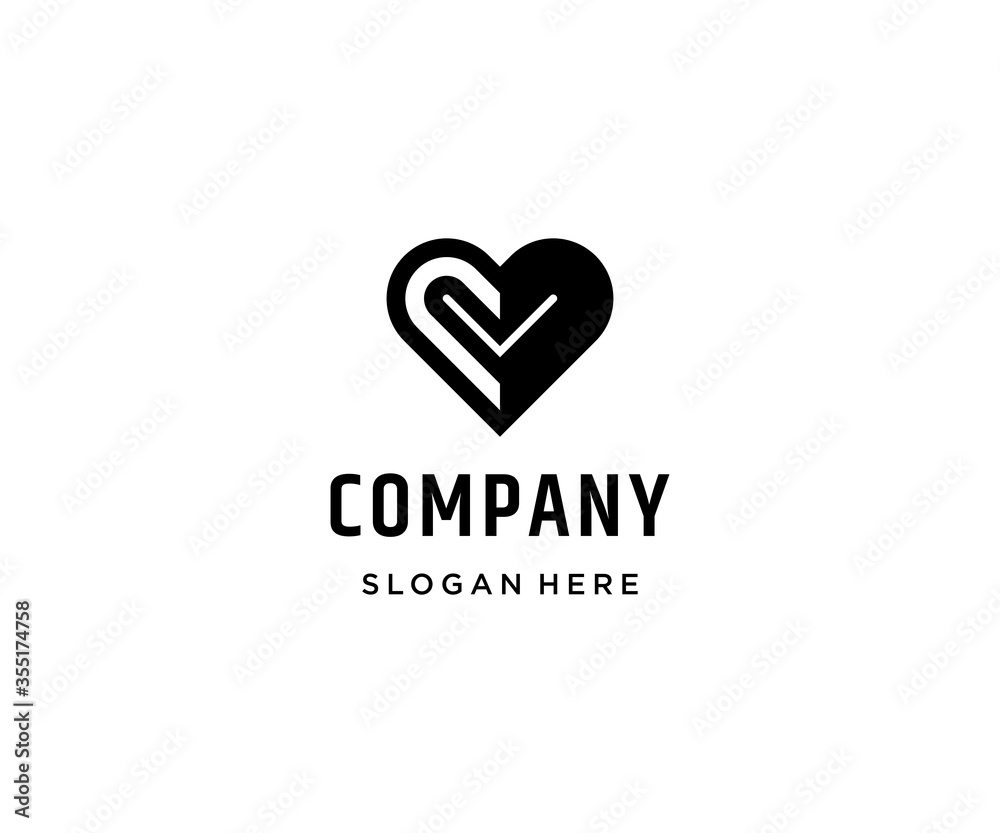 Abstract heart logo design template