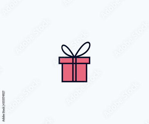 Gift box logo design template vector
