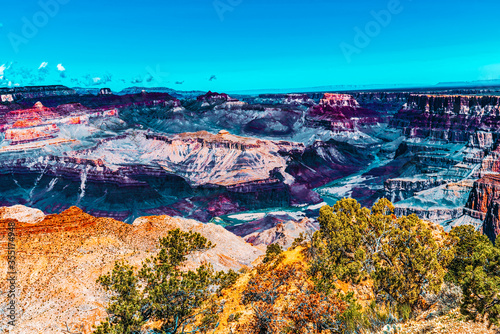 Amazing natural geological formation - Grand Canyon in Arizona, Southern Rim.