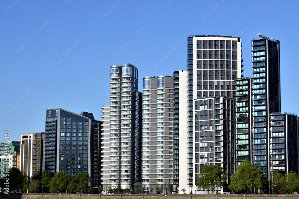 View of apartments and modern buildings