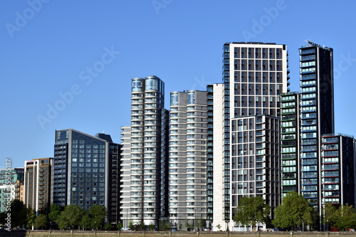Canvas Print View of apartments and modern buildings