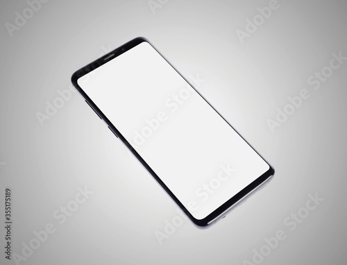 Photos Smartphone modern technology concept,White blank screen smartphone isolated on black and white background