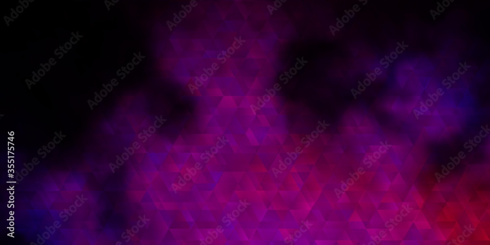 Dark Pink, Blue vector pattern with lines, triangles.