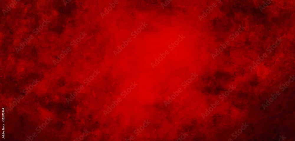 Red background watercolor paint texture.