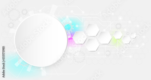 Abstract white technology background with concept and modern ideas of various technological elements.