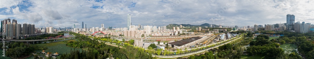 Aerial panorama view of shenzhen city,China
