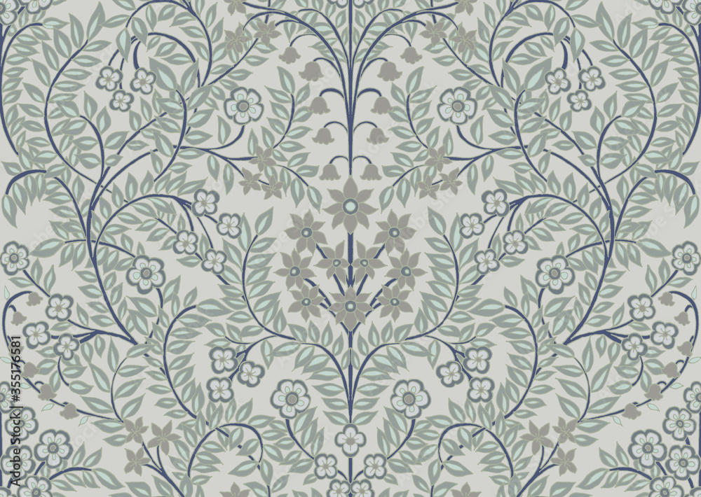 Fototapeta premium Hand-drawn Seamless Pattern Design, Paisley Style