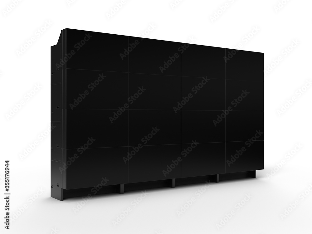 4x4 projection cubes video wall mockup. 3D illustration. 4x4 projection cubes video wall mockup. 3D illustration.