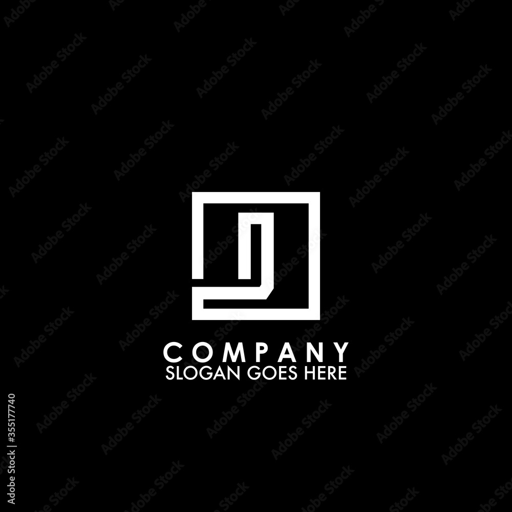 Monogram Logo D initial letter looping linked square line shape design for business style design Monogram Logo D initial letter looping linked square line shape design for business style design