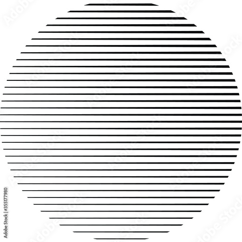 Circle Logo with lines.unusual icon Design .Background with Vector stripes .Geometric shape.