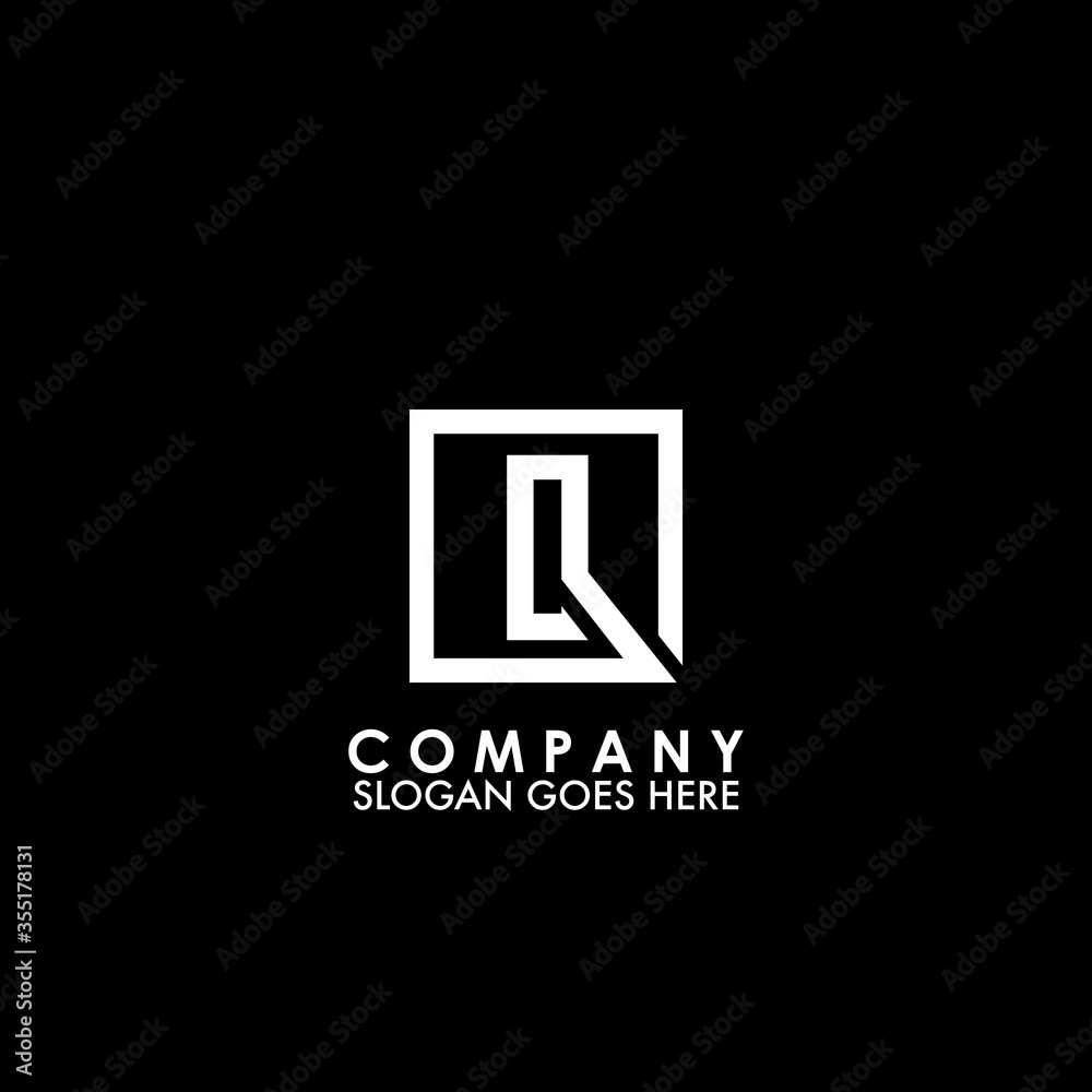 Monogram Logo Q initial letter looping linked square line shape design for business style design Monogram Logo Q initial letter looping linked square line shape design for business style design