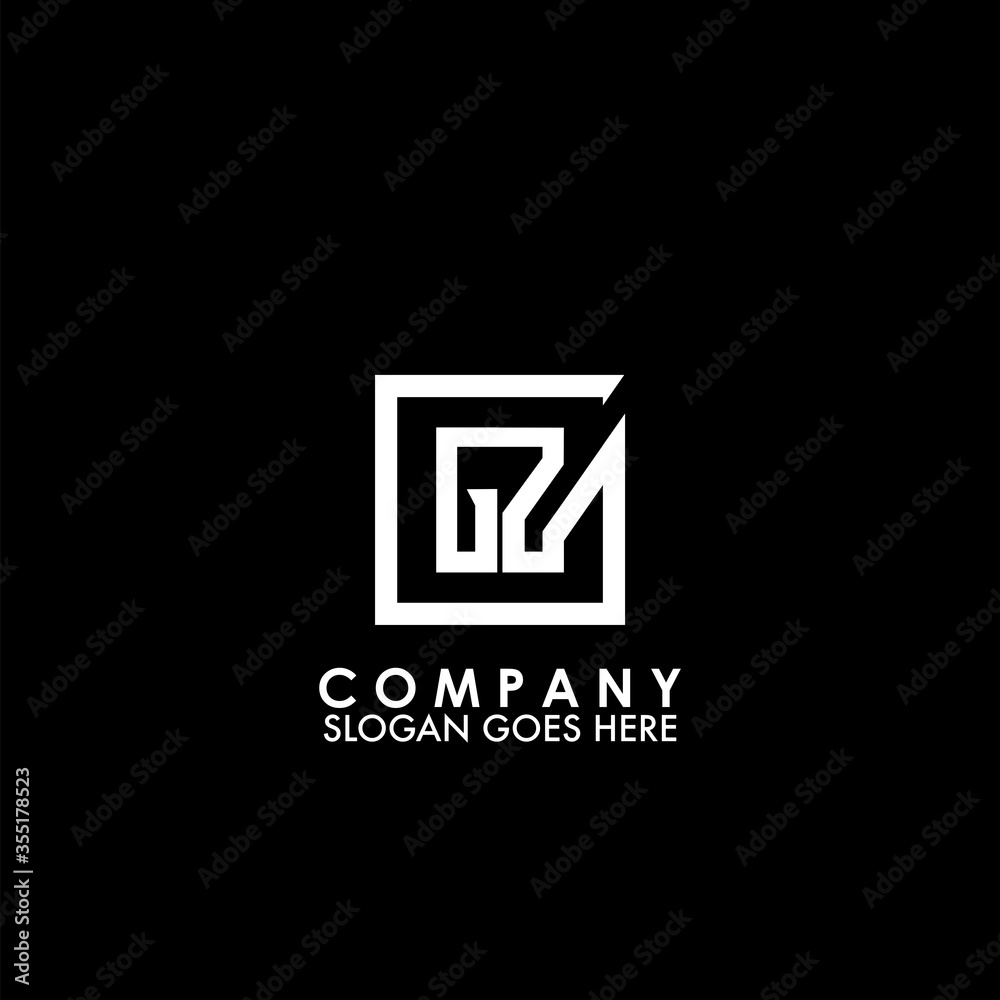 Fototapeta premium Monogram Logo G and Z, GZ initial letter looping linked square rounded shape design for business style design
