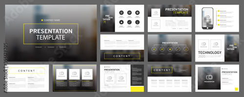 Business presentation templates set. use in presentation, flyer and leaflet, corporate report, marketing, advertising, annual report, banner, annual report brochure, company profile. photo