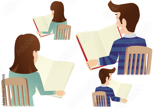 Man and woman reading