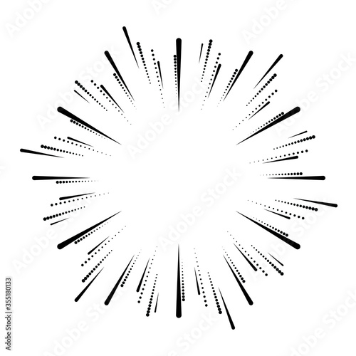 Halftone dots in circle form. sun logo . vector dotted flower . design element