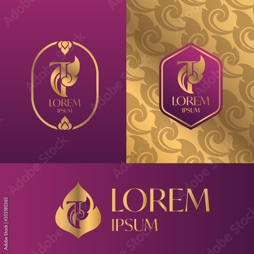 Letter T logo icon design template, Thai Art Style