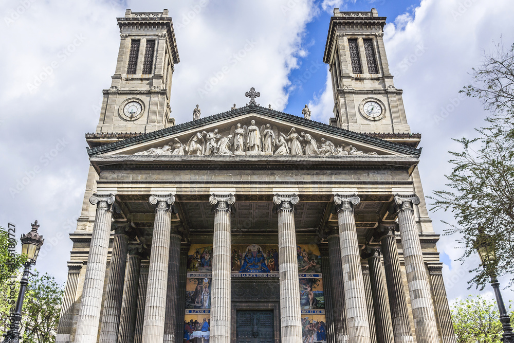 Church of Saint-Vincent-de-Paul (Eglise Saint-Vincent de Paul, built in 1824 - 1844), dedicated to Saint Vincent de Paul. Paris, France.