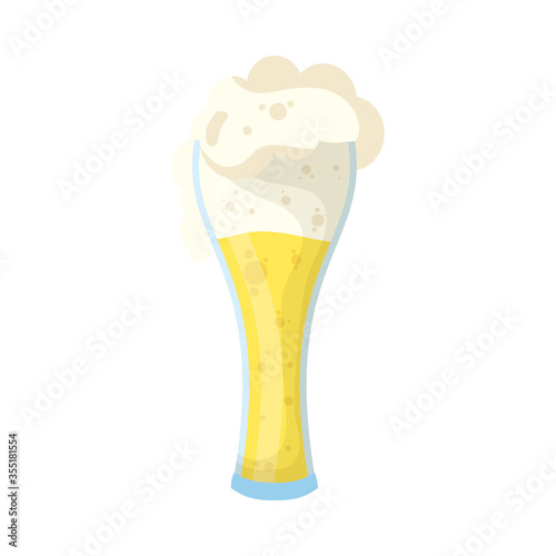 Isolated glass of beer vector design