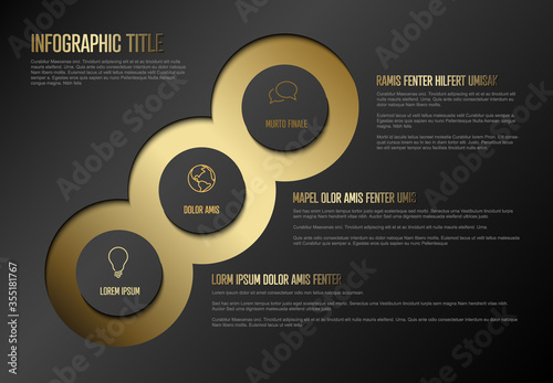 Multipurpose Infographic template with three elements - premium version