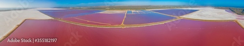 Pink lake at port gregory in Australia photo