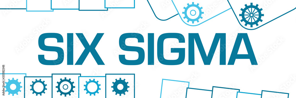 Six Sigma Blue Borders Rounded Squares Gears Horizontal Six Sigma Blue Borders Rounded Squares Gears Horizontal