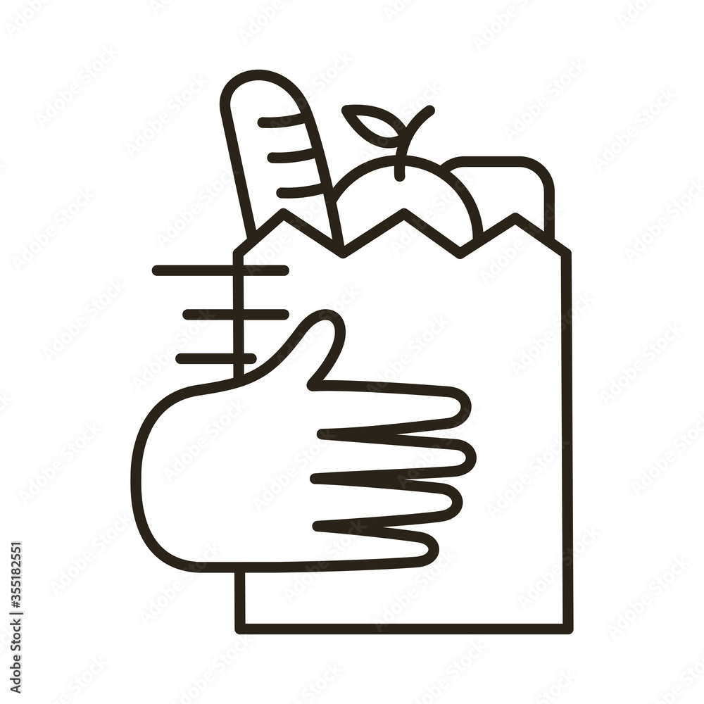 groceries in paper bag delivery service line style groceries in paper bag delivery service line style