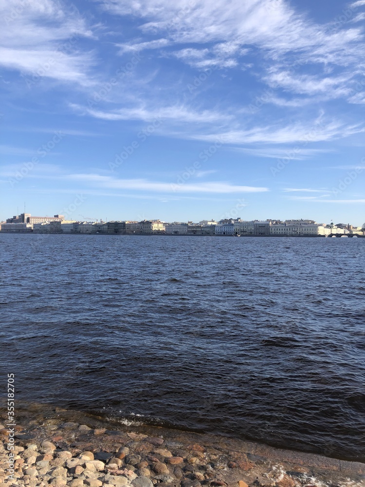 River Neva and historical buildings on another shore.