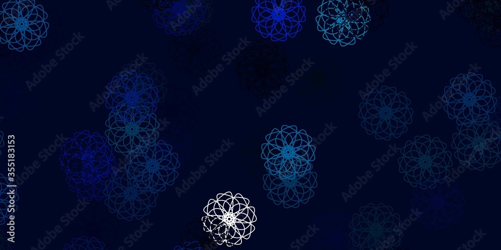 Light BLUE vector doodle background with flowers. Light BLUE vector doodle background with flowers.