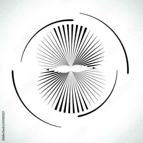 Lines in Circle Form . Circular Vector Illustration .Technology round Logo . Design element . Abstract Geometric shape .