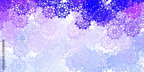 Light Purple vector background with christmas snowflakes. © Guskova