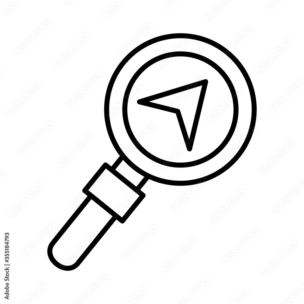 magnifying glass with compass guide line style magnifying glass with compass guide line style