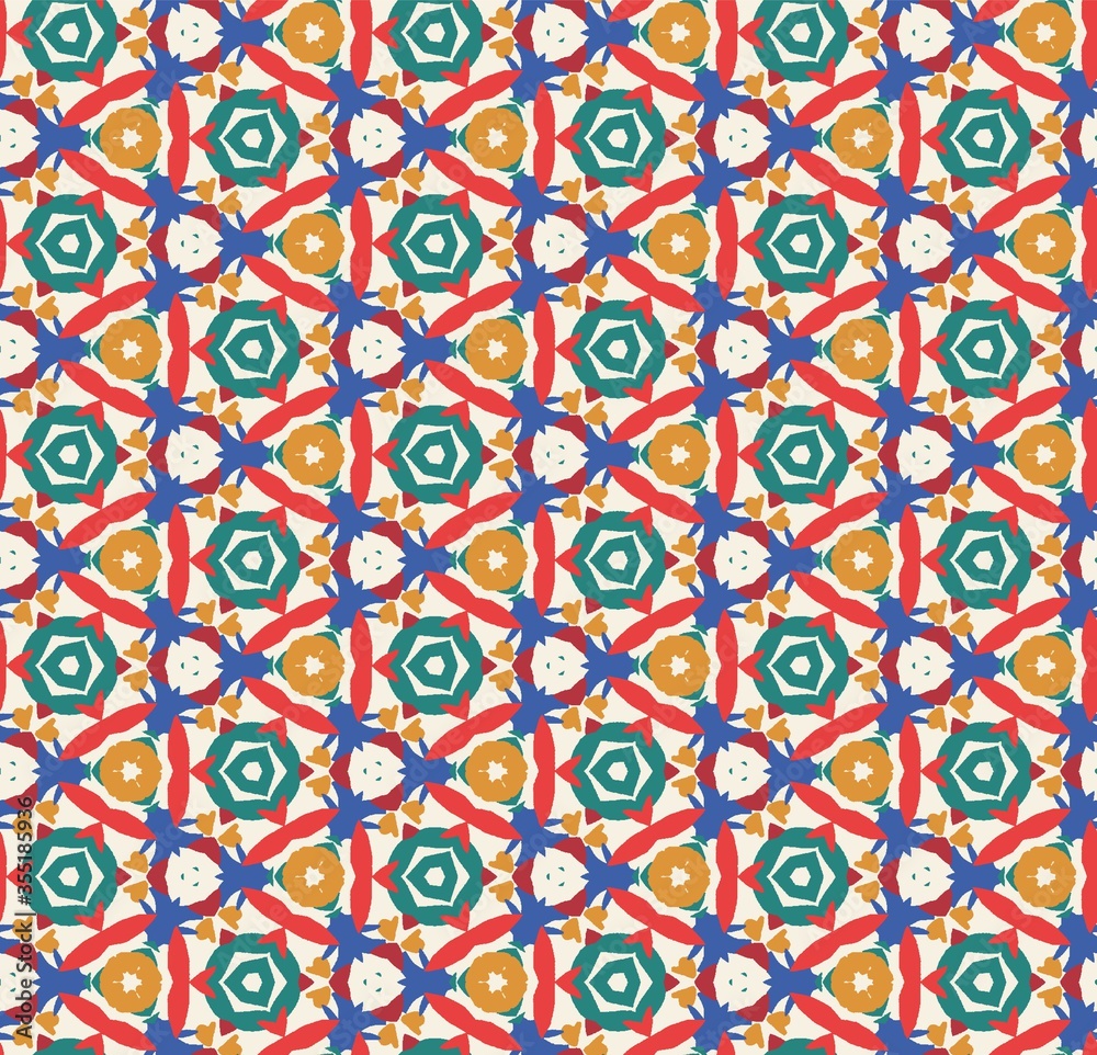 Fototapeta premium Abstract colorful seamless pattern design composition. Wallpaper, background. Eps 10