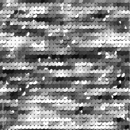 Seamless silver texture of fabric with sequins