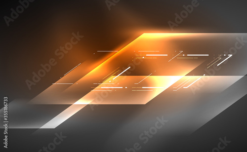 Dynamic neon shiny abstract background. Trendy abstract layout template for business or technology presentation, internet poster or web brochure cover, wallpaper