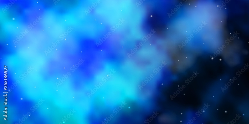 Light BLUE vector template with neon stars. Colorful illustration with abstract gradient stars. Pattern for new year ad, booklets.