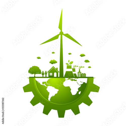 Ecology concept and Environmental ,Banner design elements for sustainable energy development, Vector illustration