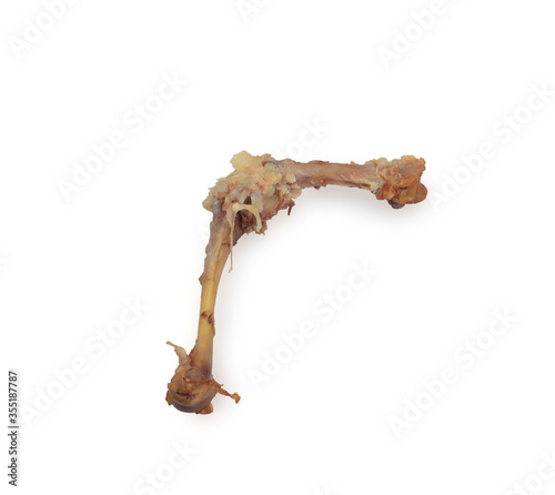 Chicken bone isolated on white background with clipping path
