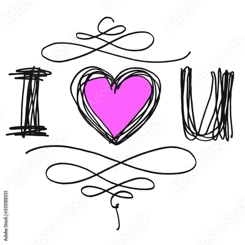 I love You lettering vector