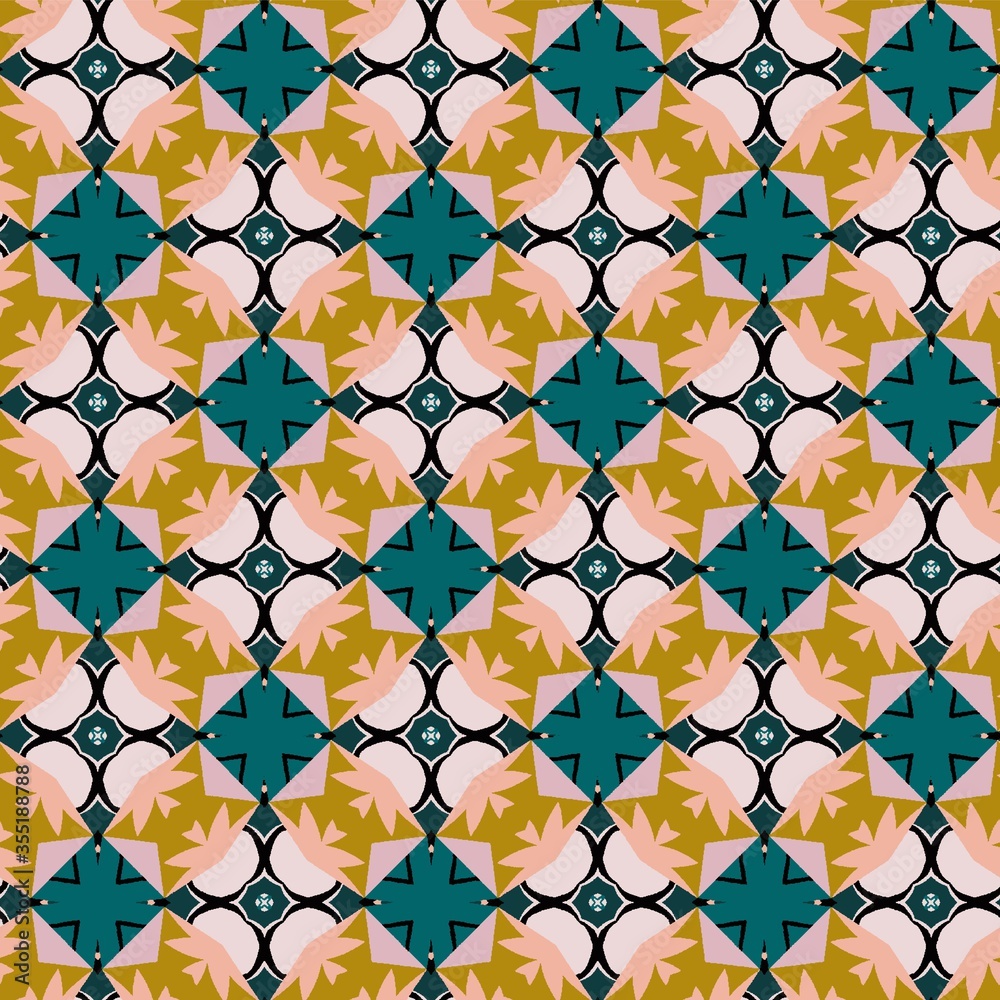 Naklejka premium Abstract colorful seamless pattern design composition. Wallpaper, background. Eps 10