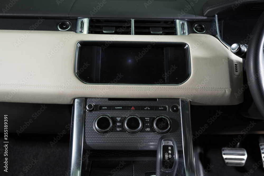 Fototapeta premium Media centre in car interior