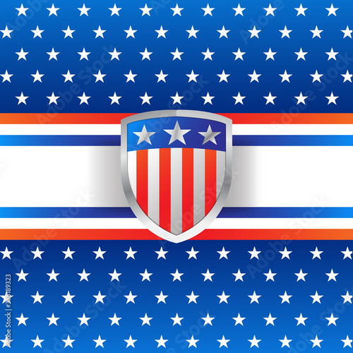 Patriotic+Background. vector background with shield icon USA. vector illustration. USA flag photo