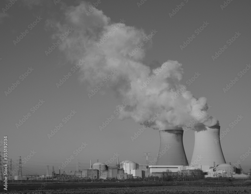 Smoke from the factory against a clear sky Smoke from the factory against a clear sky